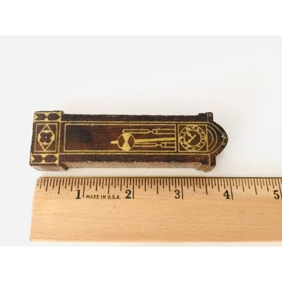 Vintage Strombecker Miniature Dollhouse Grandfather Clock Wooden Furniture Decor - Picture 5 of 6